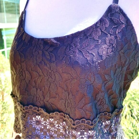 Chic Black and Tan Mini Dress - Picture 4 of 15